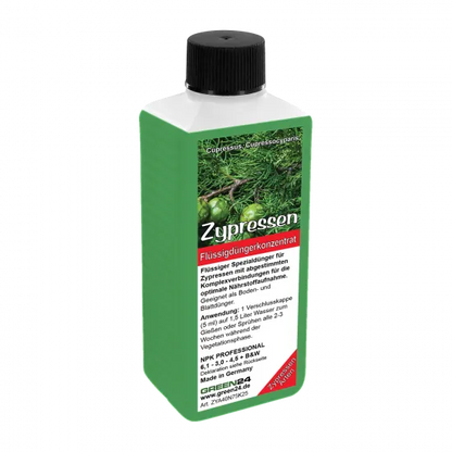 Zypressen-Dünger – Flüssigdünger für Cupressus, Cupressocyparis und weitere Arten 250ml – Produktansicht