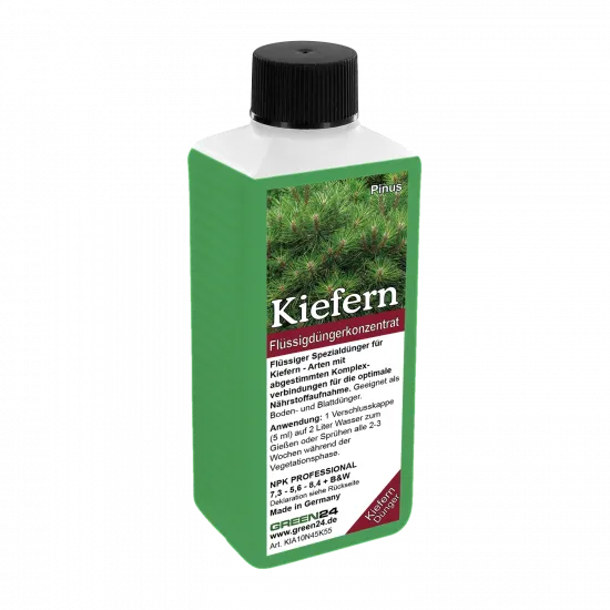 Kiefern-Dünger - Flüssigdünger für Pinus nigra, Pinus pinea, Pinus strobus, Pinus sylvestris, Pinus mugo etc. 250ml – Produktansicht