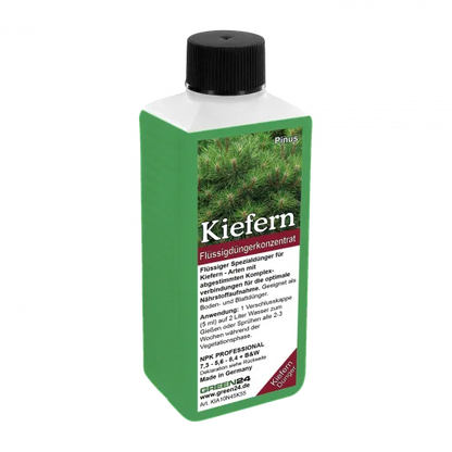Kiefern-Dünger - Flüssigdünger für Pinus nigra, Pinus pinea, Pinus strobus, Pinus sylvestris, Pinus mugo etc. 250ml – Produktansicht