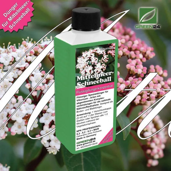 Mittelmeer-Schneeball Dünger - Viburnum tinus Flüssigdünger- Lorbeerschneeball - Immergrüner Schneeball 250ml – Produkt und Anwendung