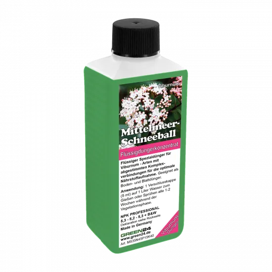 Mittelmeer-Schneeball Dünger - Viburnum tinus Flüssigdünger- Lorbeerschneeball - Immergrüner Schneeball 250ml – Produktansicht