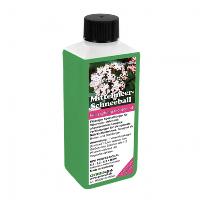 Mittelmeer-Schneeball Dünger - Viburnum tinus Flüssigdünger- Lorbeerschneeball - Immergrüner Schneeball 250ml – Produktansicht