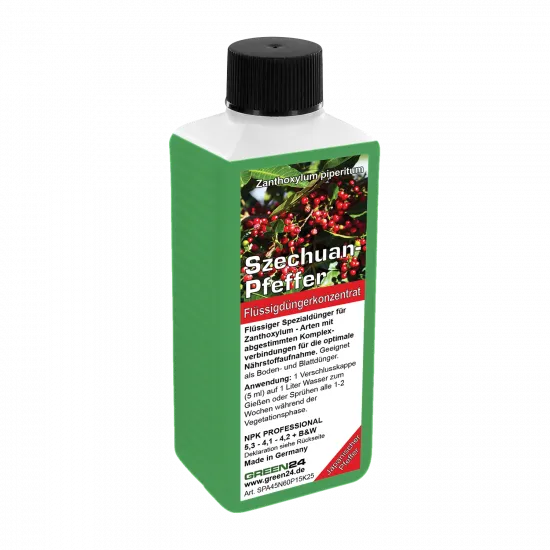Szechuan-Pfeffer-Dünger – Zanthoxylum piperitum, Japanischer Pfeffer NPK Volldünger 250 ml – Produktansicht
