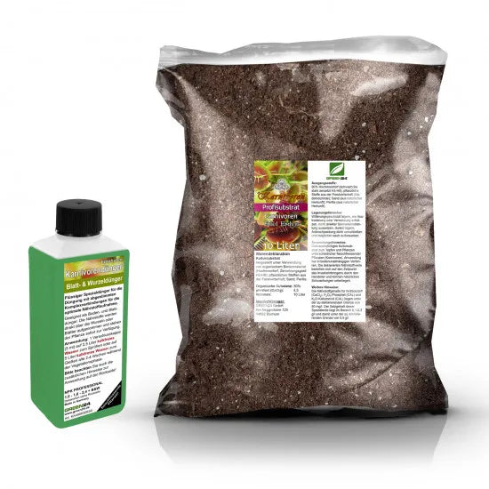 Original carnivorous-plant repotting set with growing medium and fertiliser