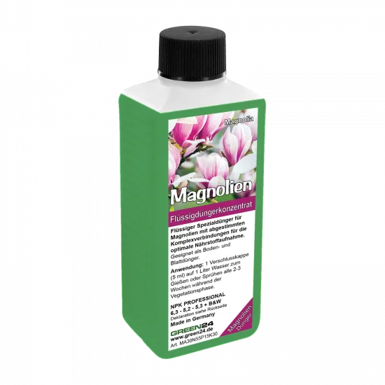 Magnolien-Dünger Magnolia NPK Düngemittel 250 ml für gesundes Wachstum, kräftige Blätter und prachtvolle Blüten – Produktansicht