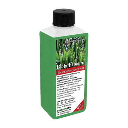 GREEN24 Bleistiftbaum-Dünger – 250 ml – Produktflasche auf weißem Hintergrund