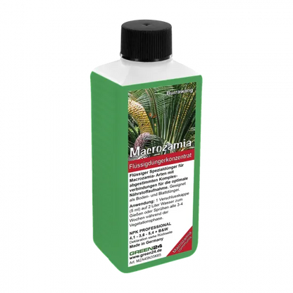 Macrozamia - Dünger 250 ml (Macrozamia communis, moorei, fraseri, miquelii, riedlei) mineralischer NPK Flüssigdünger mit Spurenelementen für kräftige Wedel & nachhaltiges Pflegen und Gießen – Produktansicht