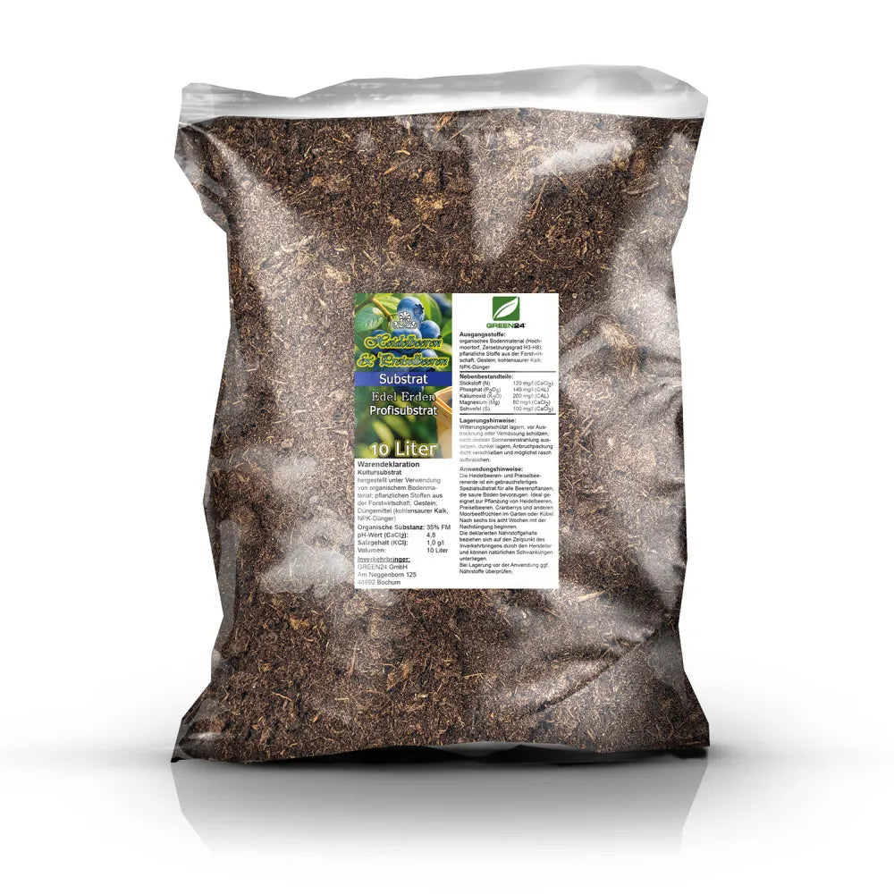 Originalbeutel GREEN24 Heidelbeeren- und Preiselbeeren-Substrat, 10 Liter.
