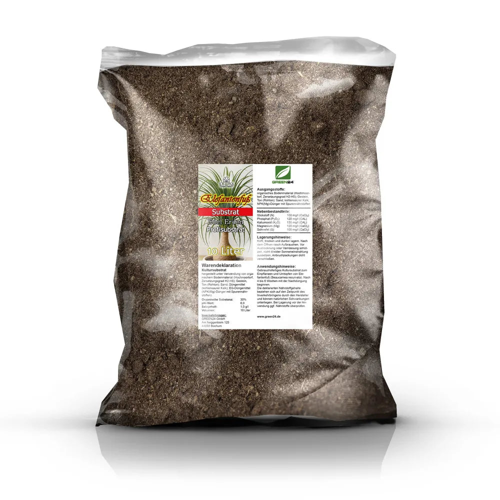 GREEN24 Elefantenfuß-Erde · Originalbeutel 10 Liter mit Deklaration