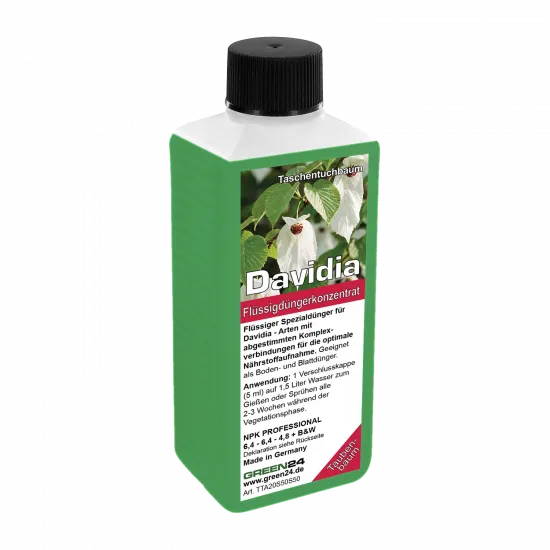 Davidia Dünger, NPK Flüssigdünger für Taschentuchbaum & Taubenbaum 250ml, Spezialdünger für Davidia involucrata, Fördert Hochblätter & Vitalität – Produktansicht