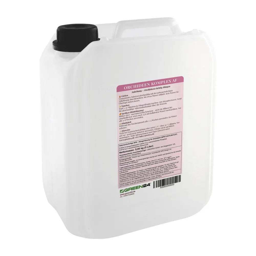 Original canister GREEN24 Orchid Complex AF 5 l, rear label