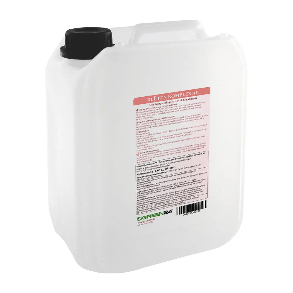 Original canister GREEN24 Flower Star AF 5 l, rear label