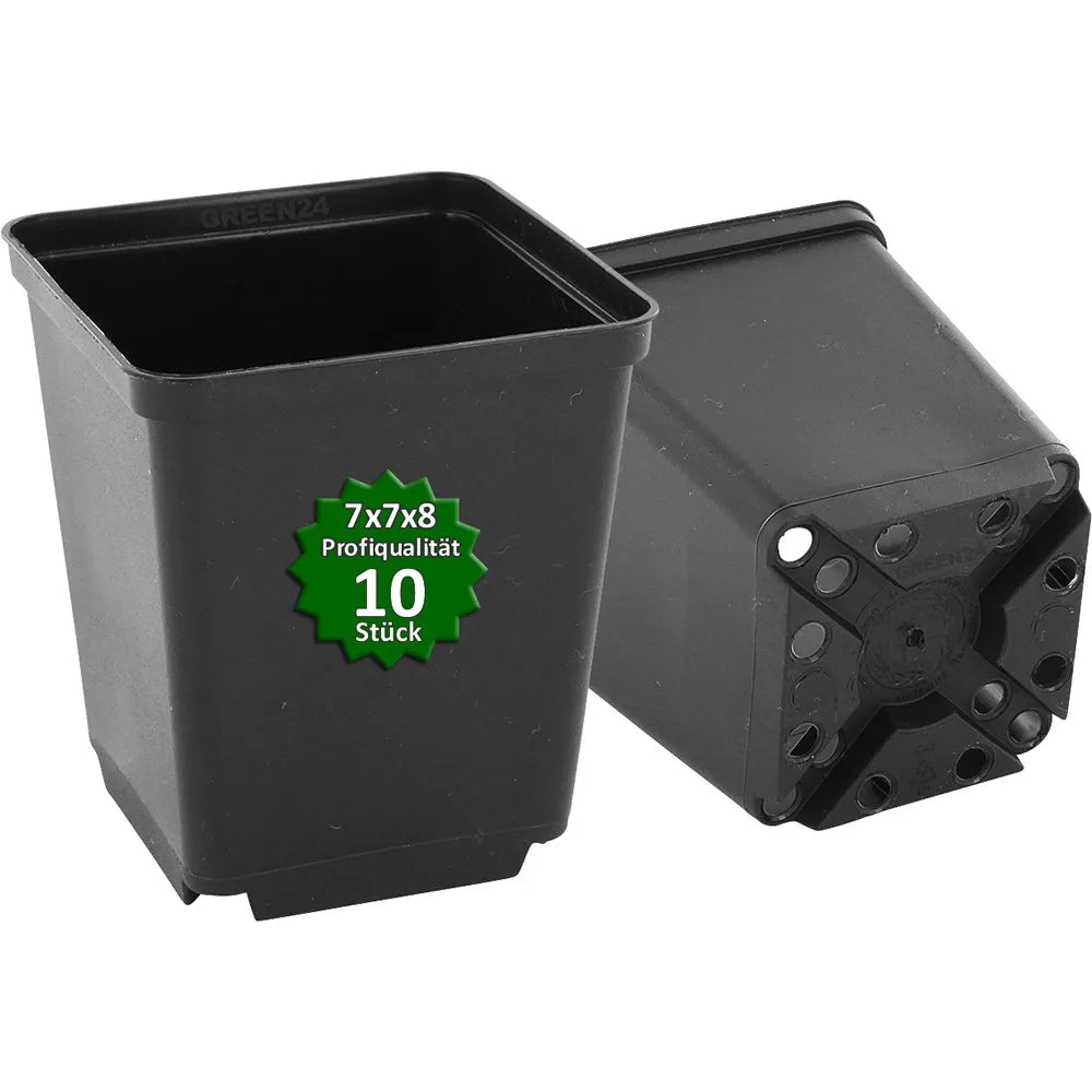 7-cm-Vierkanttöpfe als Beispiel der Serie
