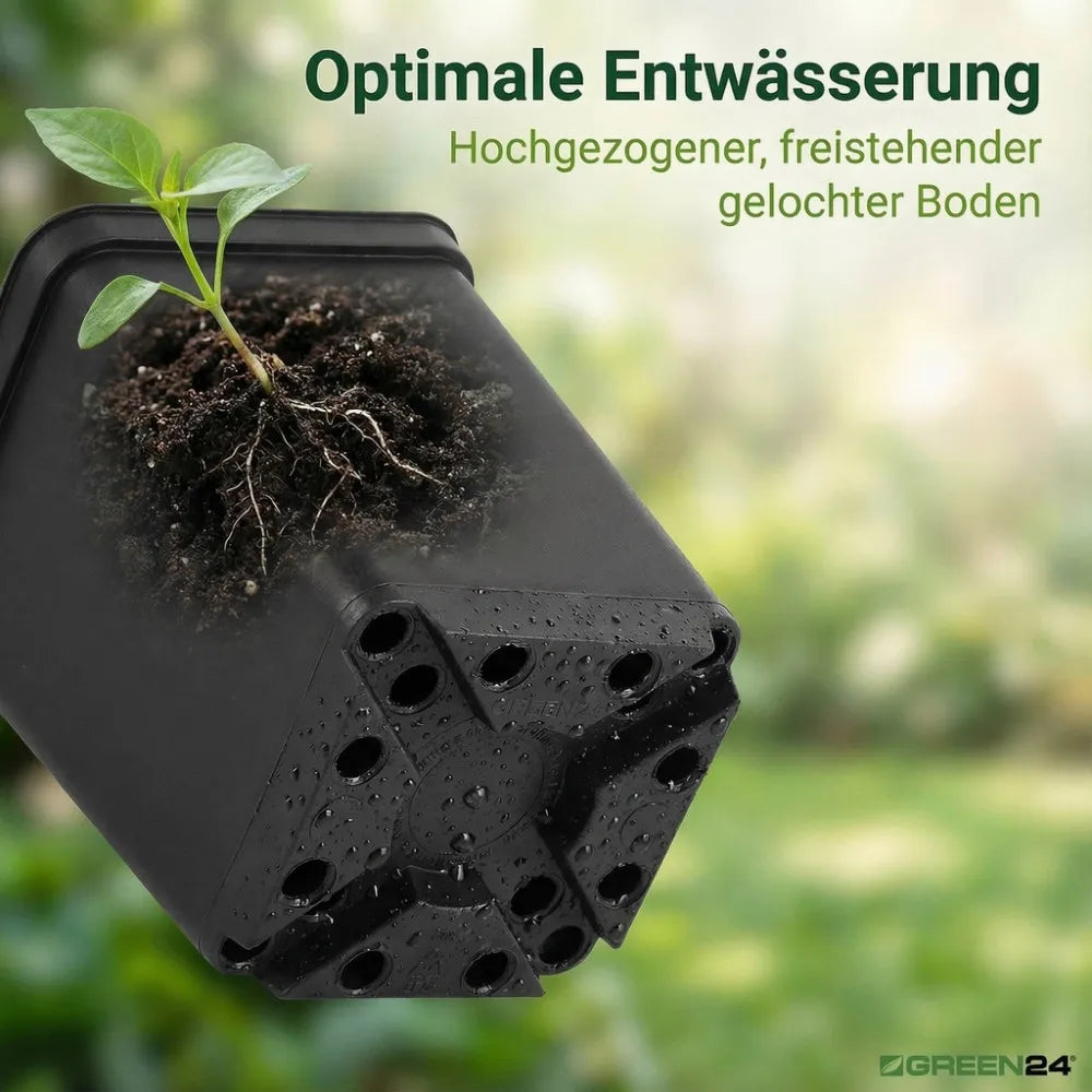 Werbemotiv zu Bodenlochung und Wurzelraum des Anzuchttopfs