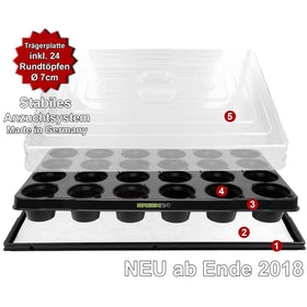 Hydroponik TP24-7 – Propagation House with 24 Round Pots
