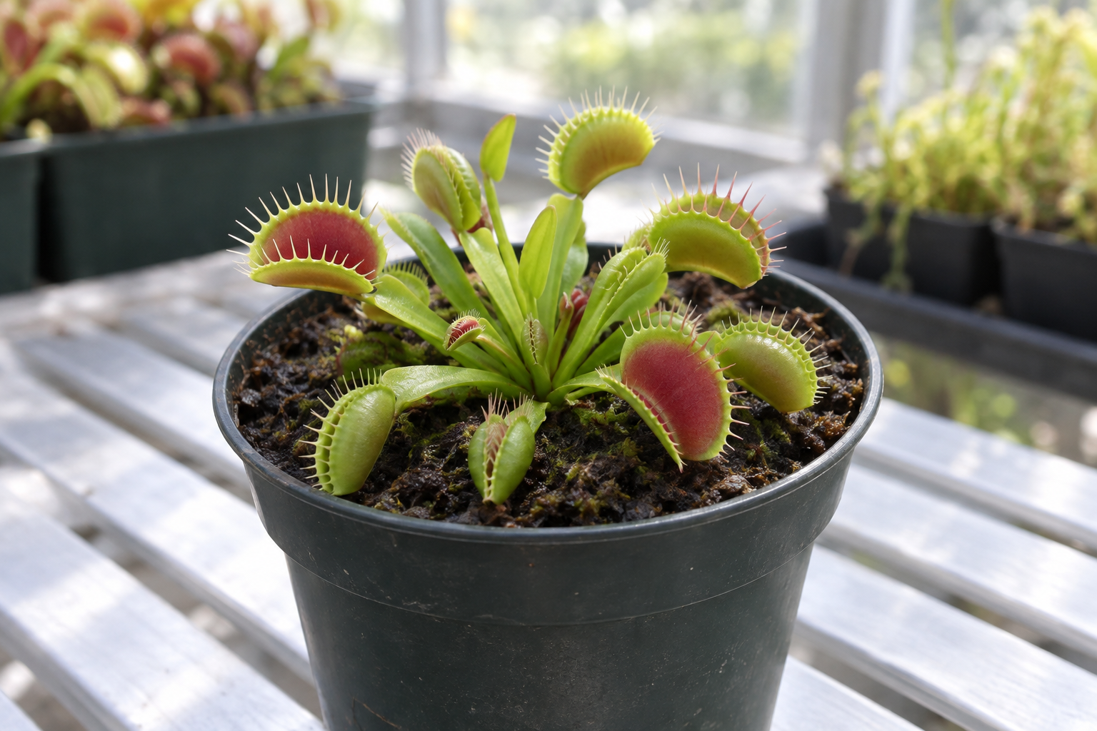 Venus flytrap in a plant pot