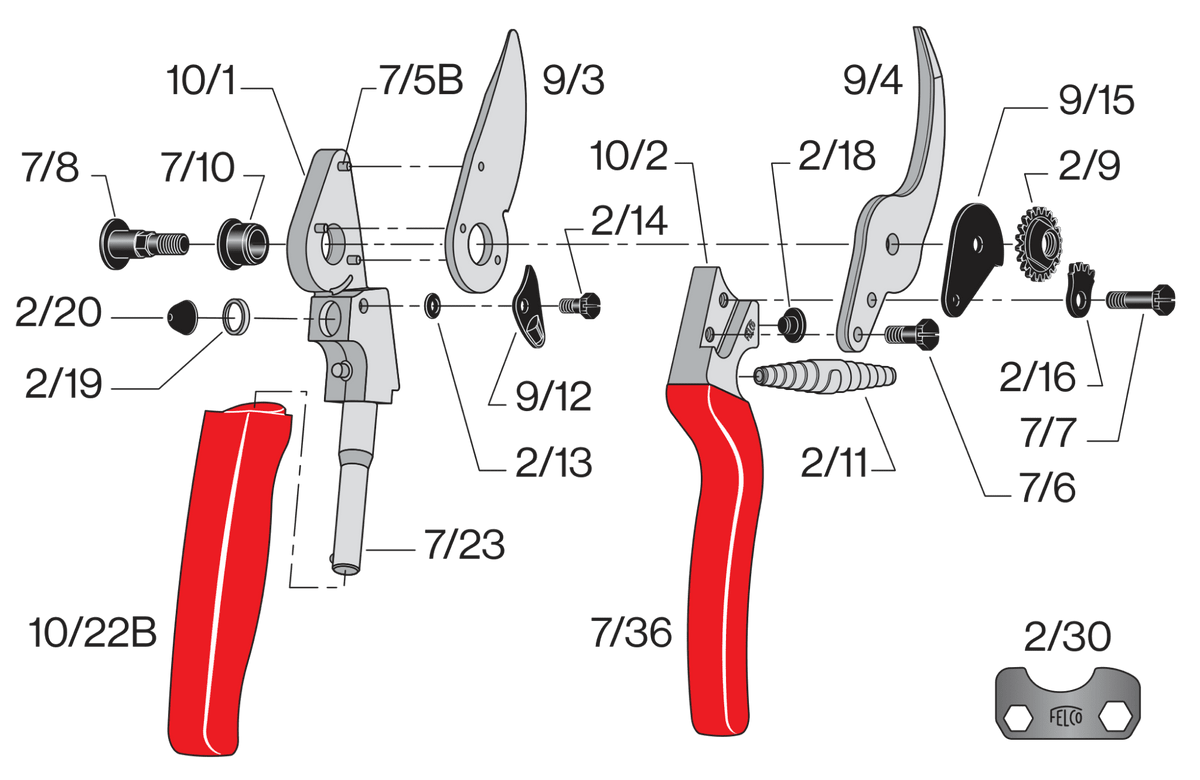 FELCO 10 – Original-Ersatzteilübersicht mit Teilenummern