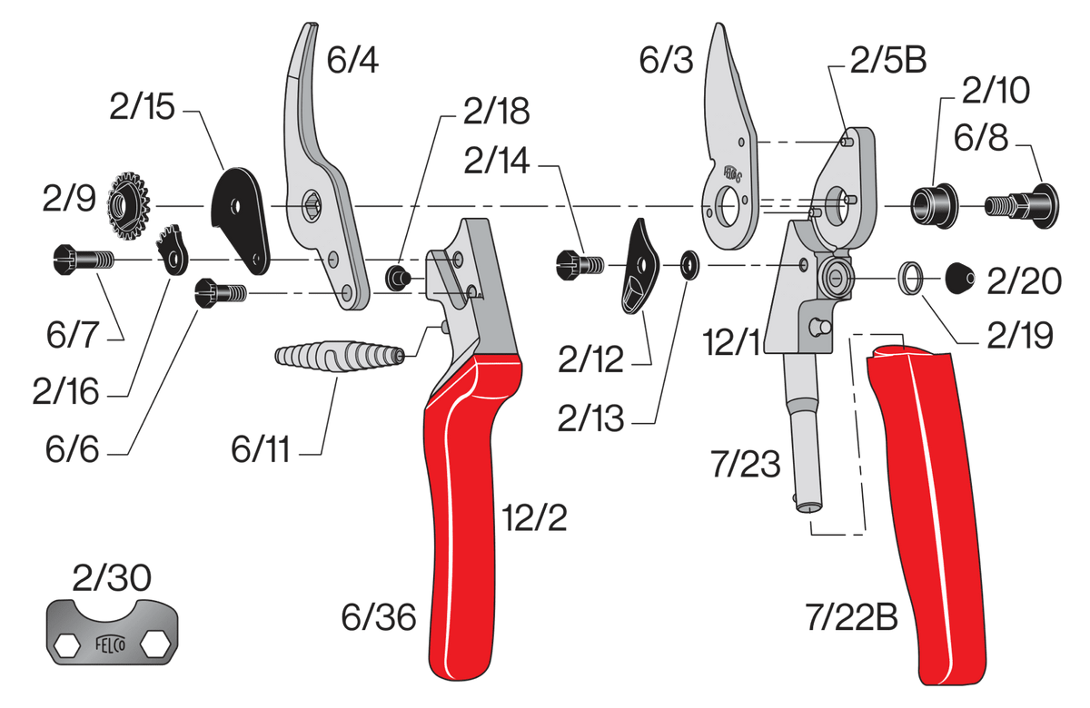FELCO 12 – Original-Ersatzteilübersicht mit Teilenummern