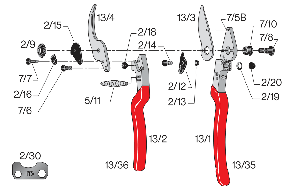 FELCO 13 – Original-Ersatzteilübersicht mit Teilenummern