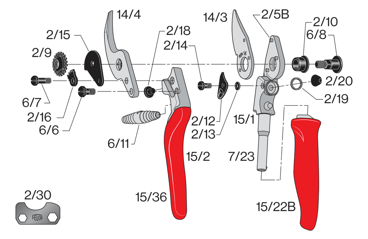 FELCO 15 – Original-Ersatzteilübersicht mit Teilenummern