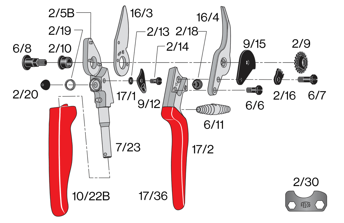 FELCO 17 – Original-Ersatzteilübersicht mit Teilenummern