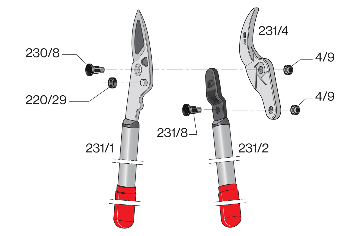 FELCO 231 – Original-Ersatzteilübersicht mit Teilenummern