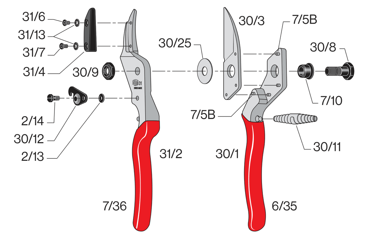 FELCO 31 – Original-Ersatzteilübersicht mit Teilenummern