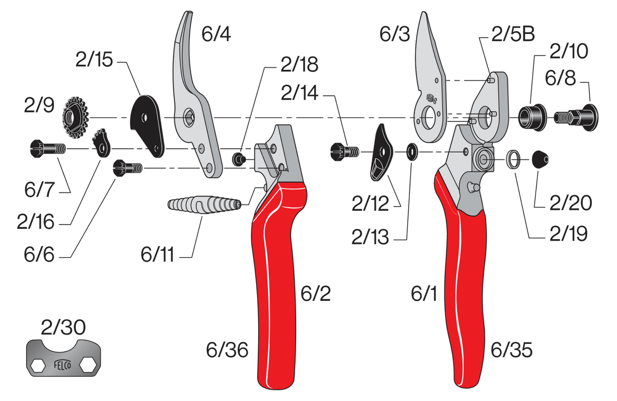 FELCO 6 – Original-Ersatzteilübersicht mit Teilenummern