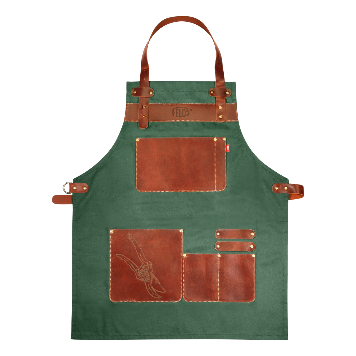 FELCO 490 Gartenschürze aus Segeltuch und Büffelleder – Originalansicht