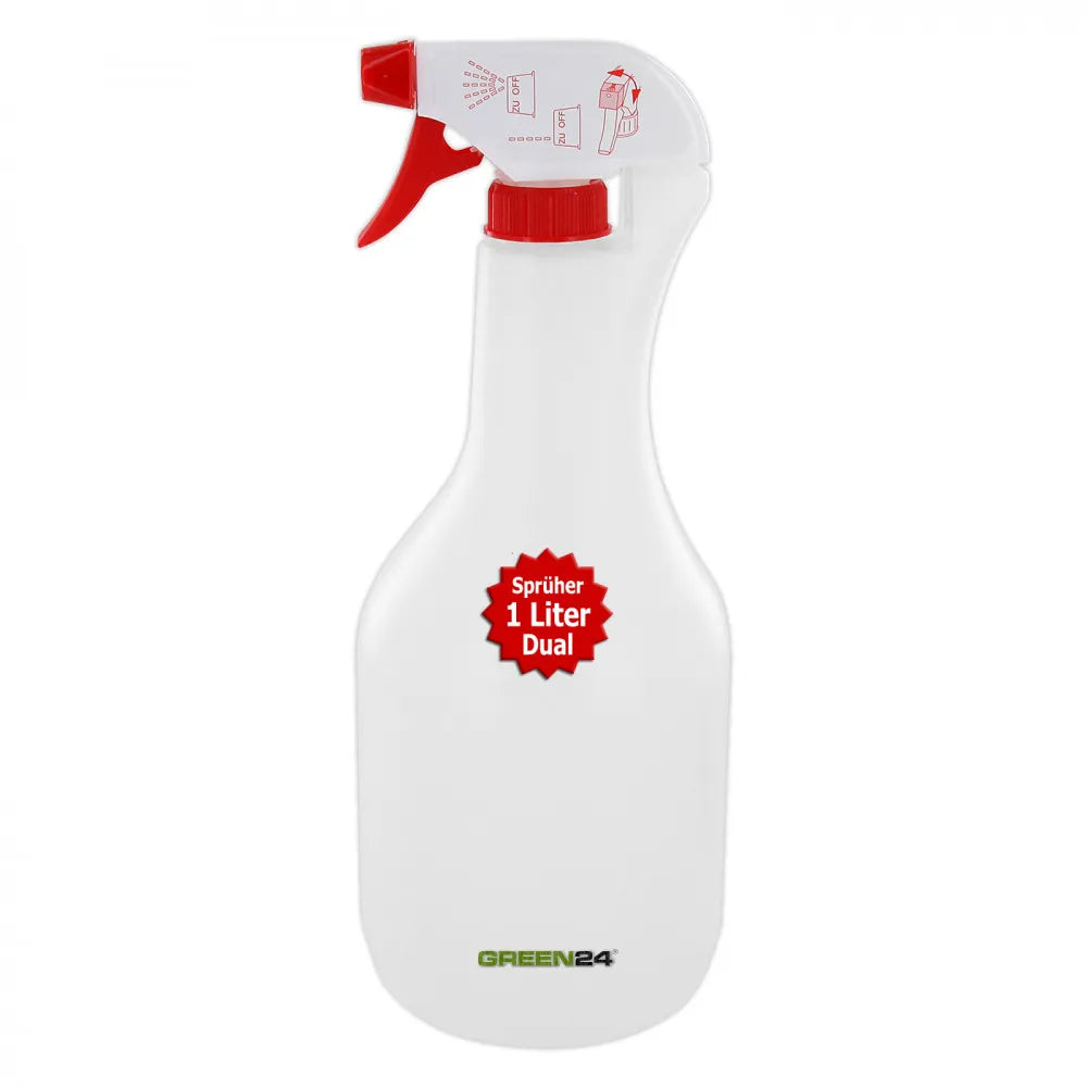 GREEN24 Handsprühflasche 1 Liter mit weiß-rotem Dualkopf