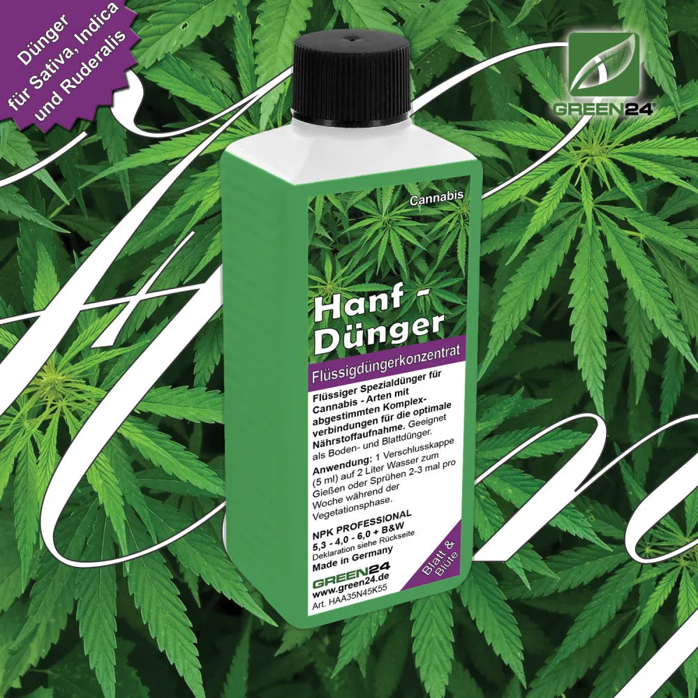 Hanf-Dünger Universal 250 ml vor Hanfpflanzen