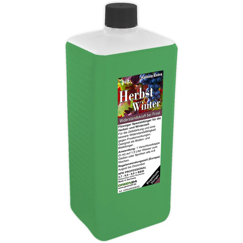 Herbst- und Winterdünger Kalium+ 1 Liter XL – Originalvorderetikett