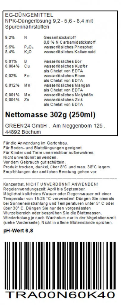 Hanfpalmen-Dünger: originale Produktdeklaration und Anwendung