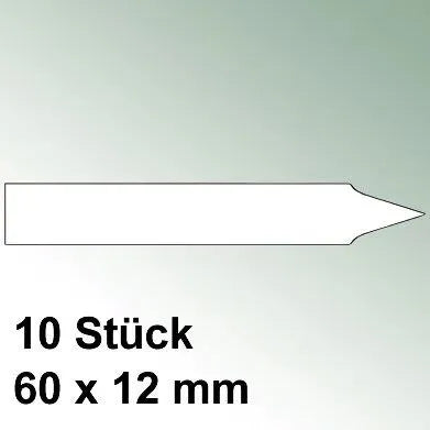 10 weiße Stecketiketten, 60 × 12 mm