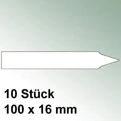 10 weiße Stecketiketten, 100 × 16 mm