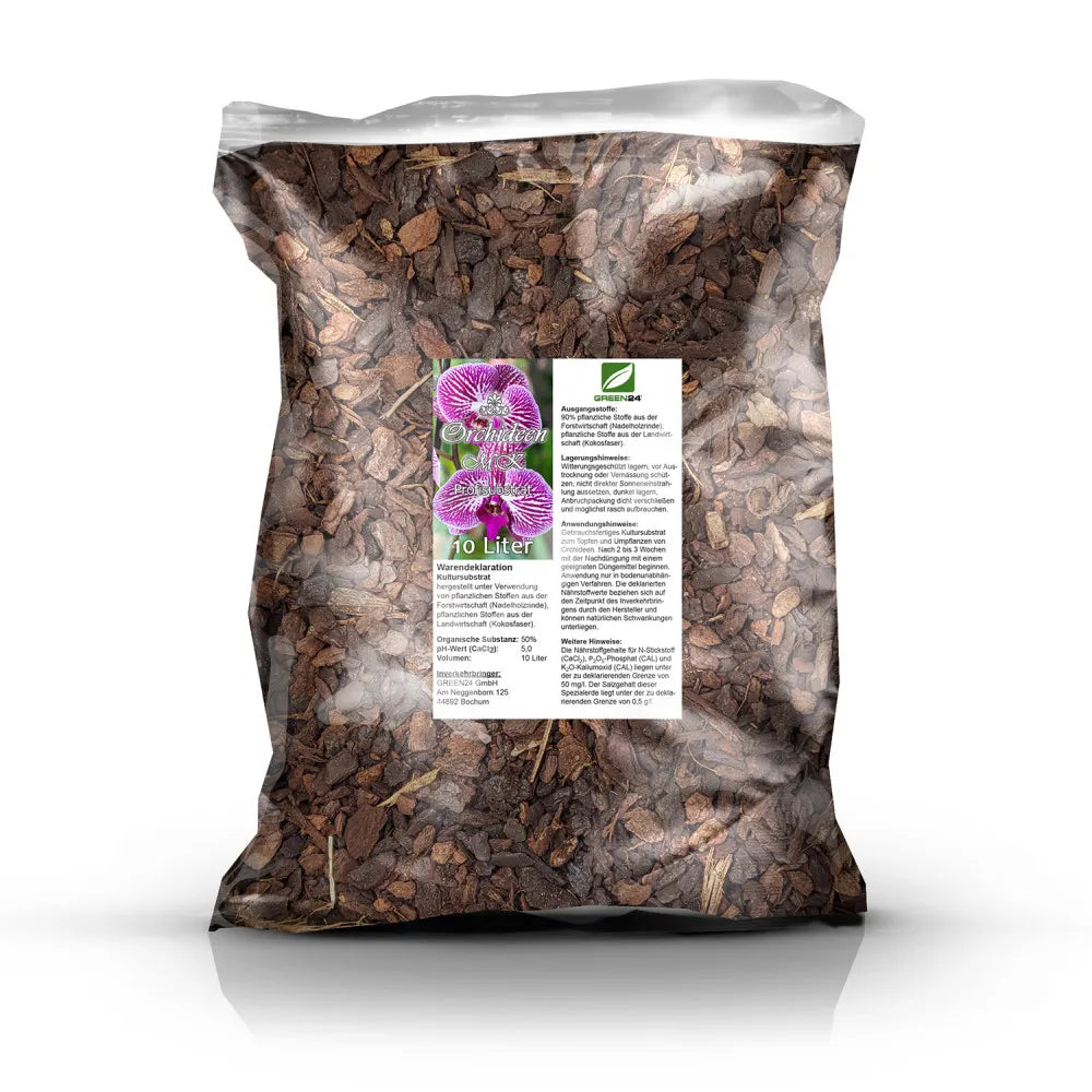 GREEN24 Orchideenerde MK, 10 Liter – Originalbeutel mit eigener Deklaration.