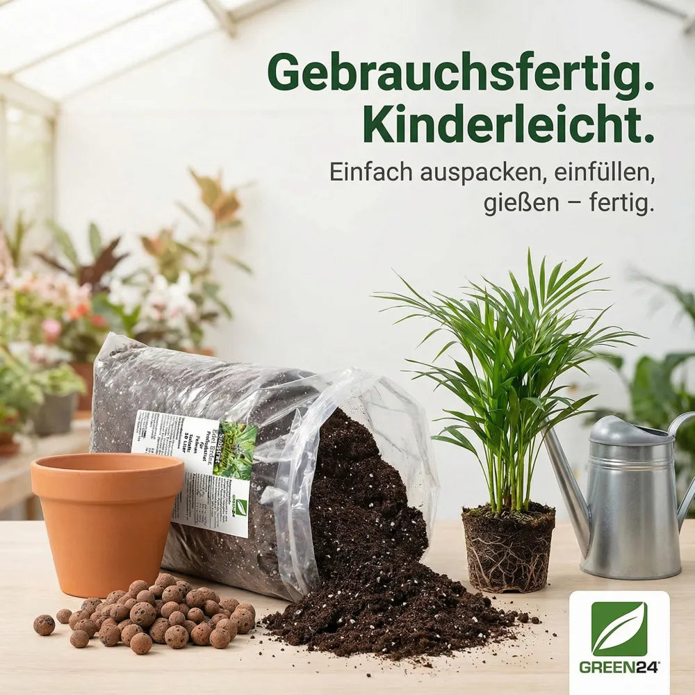 Palm Compost and equipment for repotting an indoor palm
