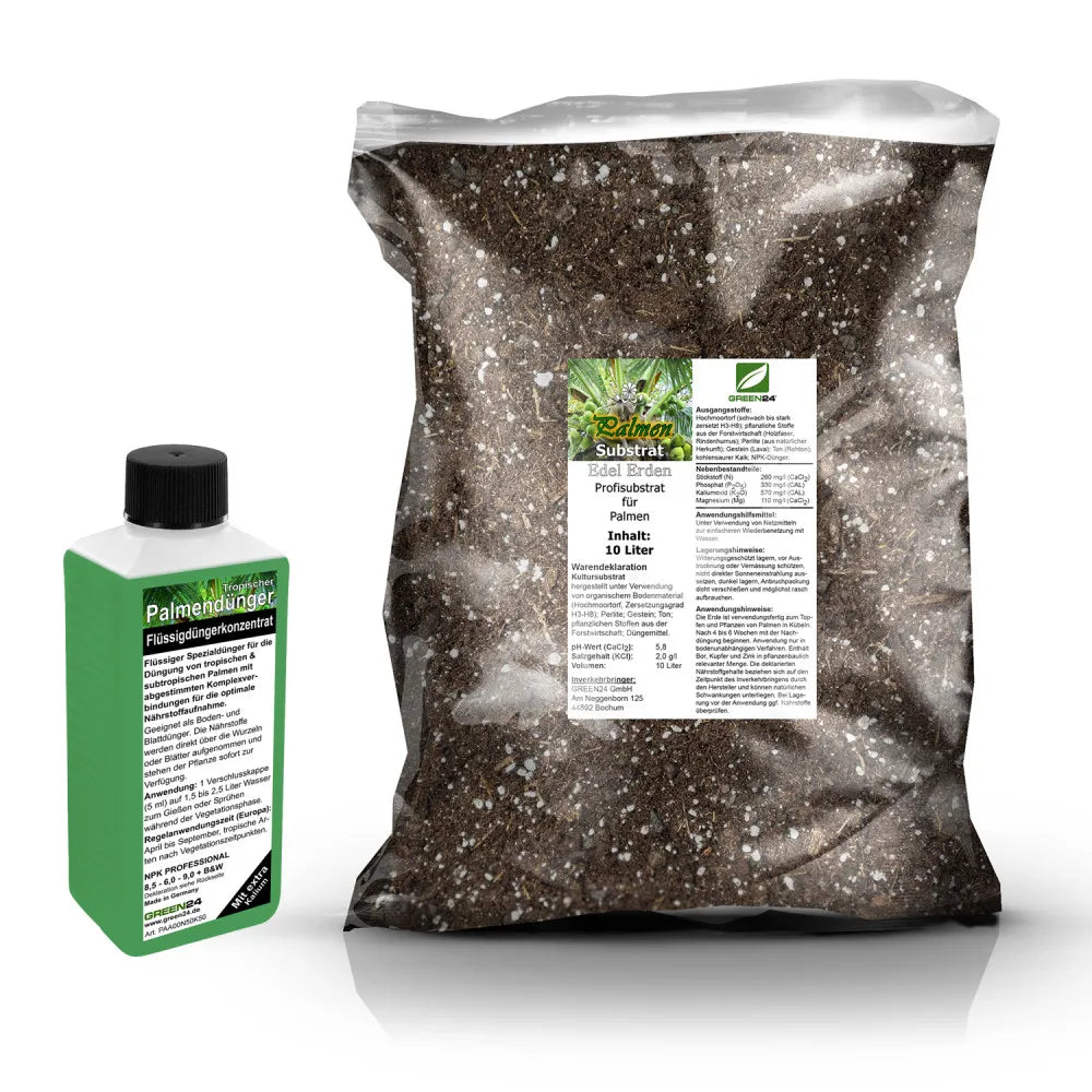 Original Palmen-Umtopfset mit 10 Liter Erde und 250 ml Dünger