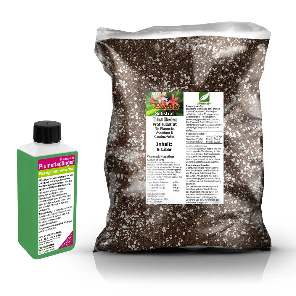 Originalset Plumeria · 5 l Erde + 250 ml Dünger