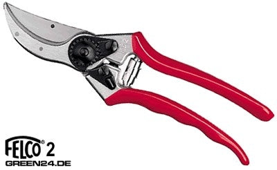 FELCO 2 Gartenschere mit roten Griffen auf Weiß