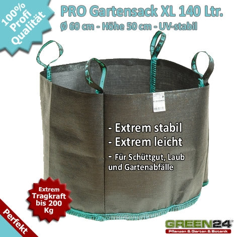 Gartensack beziehungsweise Pflanzensack Profi 140 Liter mit Beschriftung