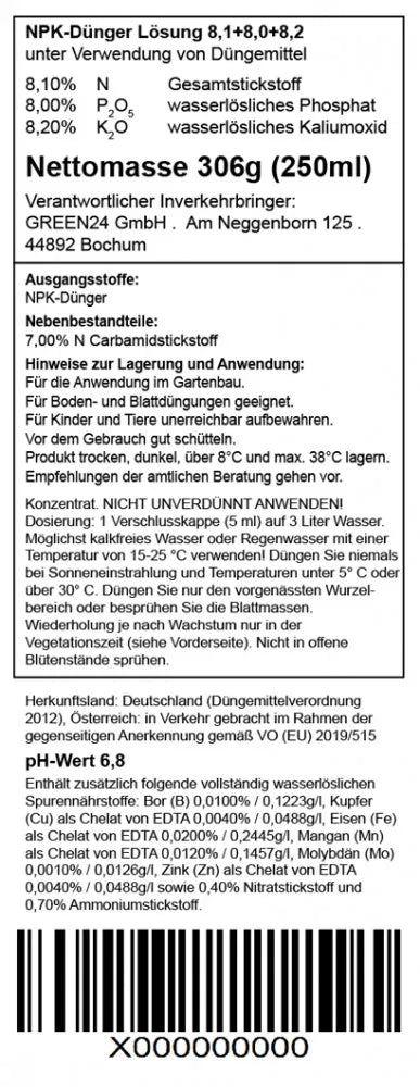 Purital 5050 · Original-Rückseitenetikett