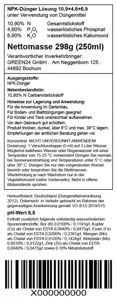 Purital 9010 · Original-Rückseitenetikett