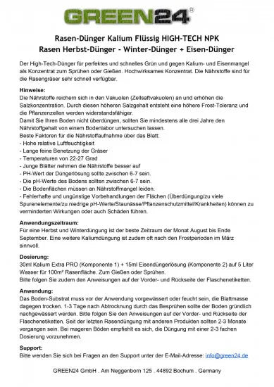 Rasendünger Kalium und Eisen – Anwendungshinweise