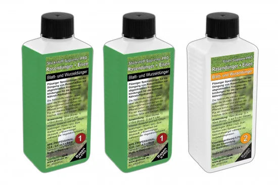 Rasendünger Stickstoff und Eisen – GREEN24 Dreier-Set