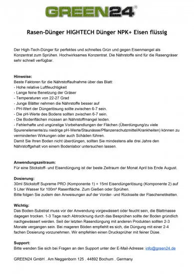 Rasendünger Stickstoff und Eisen – Anwendungshinweise