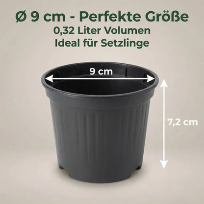 Runde Anzuchttöpfe aus PP – 9, 11 und 13 cm – Originalansicht