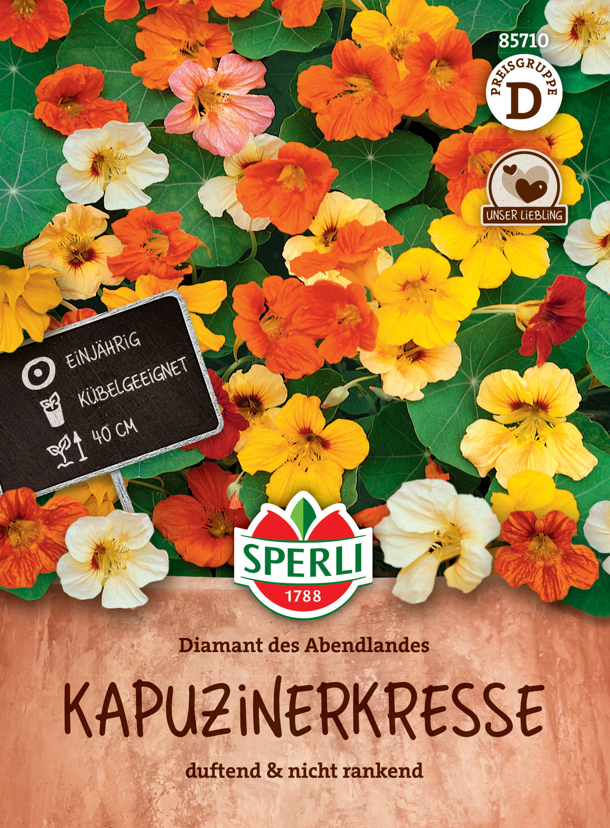 SPERLI Kapuzinerkresse Diamant des Abendlandes – Originalpackung, Vorderseite