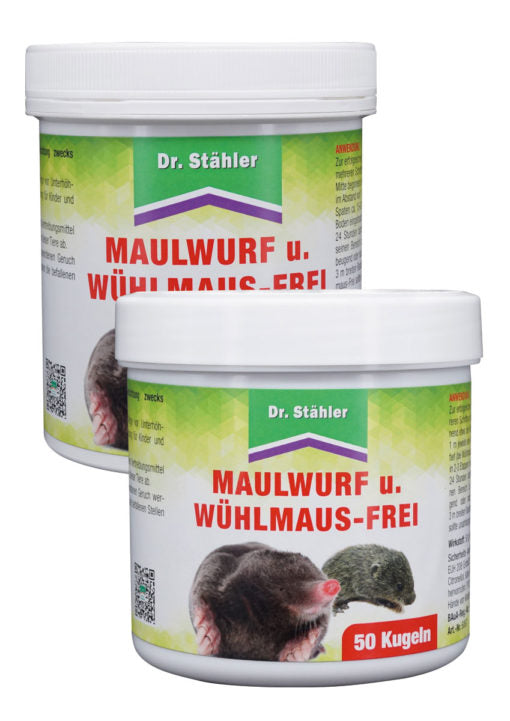 Dr. Stähler Maulwurf- und Wühlmaus-Frei, Dose mit 50 Kugeln