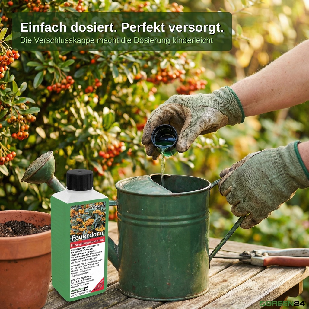 Feuerdorn-Dünger: Dosierung in Gießkanne